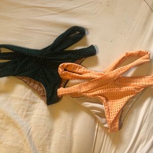 Acacia mesh crossover bottoms, green mesh is a XS and orange mesh is a S.